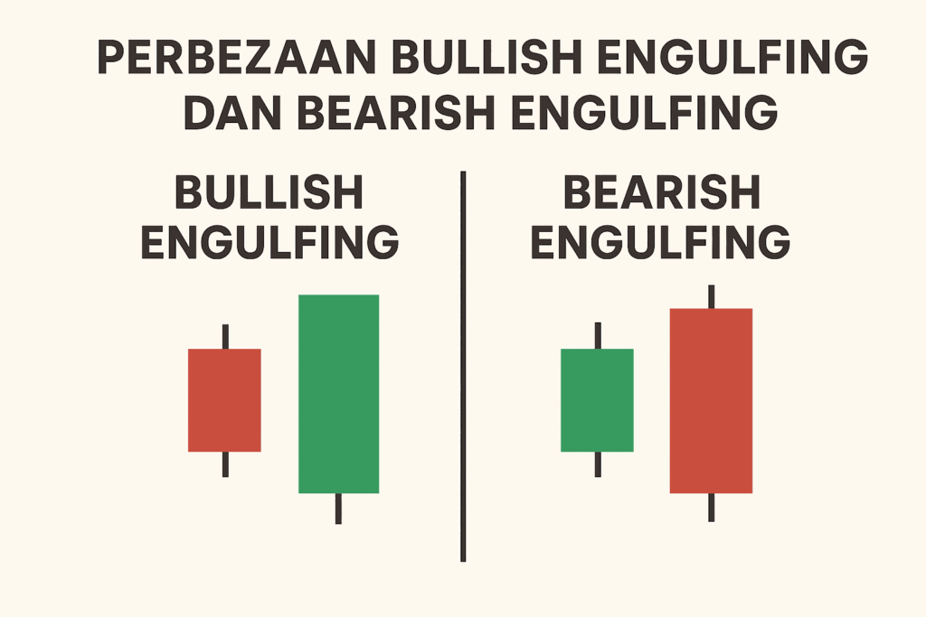 Beza Bullish Engulfing Candlestick dan Bearish Engulfing Candlestick